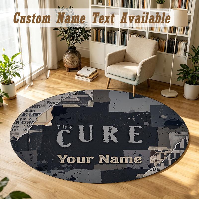 Round Rug Custom NameThe Cure Pattern Non Slip Carpet Home Floor Decor