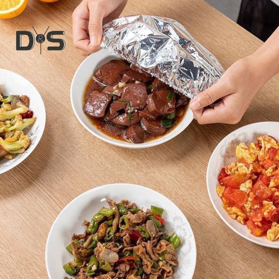 Folie de aluminiu, folie de izolație, capac rezistent la căldură pentru alimente, pentru bucătărie, pungi elastice pentru păstrarea prospețimii, folie de aluminiu, capace pentru depozitarea alimentelor