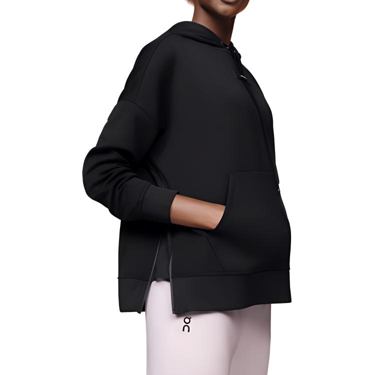 On Logo Hooded Lg Sleeve Sweatshirt Women sweatshirt Black 1WE11790553