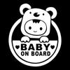 Baby On Board Sign Car Window Bumper Decal Sticker Reflective Car Stickers Cute Cartoon Stickers Car Accessories