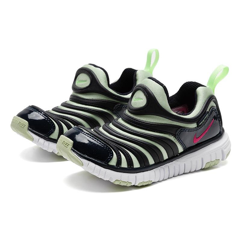 Nike Dynamo Free Comfortable Versatile Shock Absorption Support Low Top Kids Casual Shoes Kids Casual Shoes Black Green 343738-440