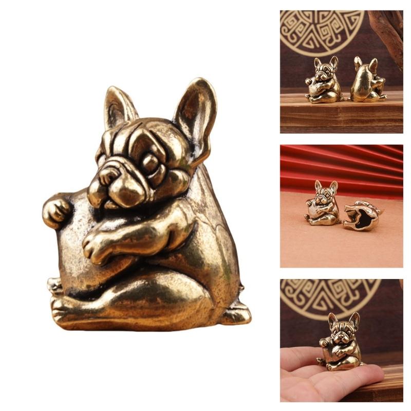 Dog Figurine With Heart Charm Handcrafted Decoration