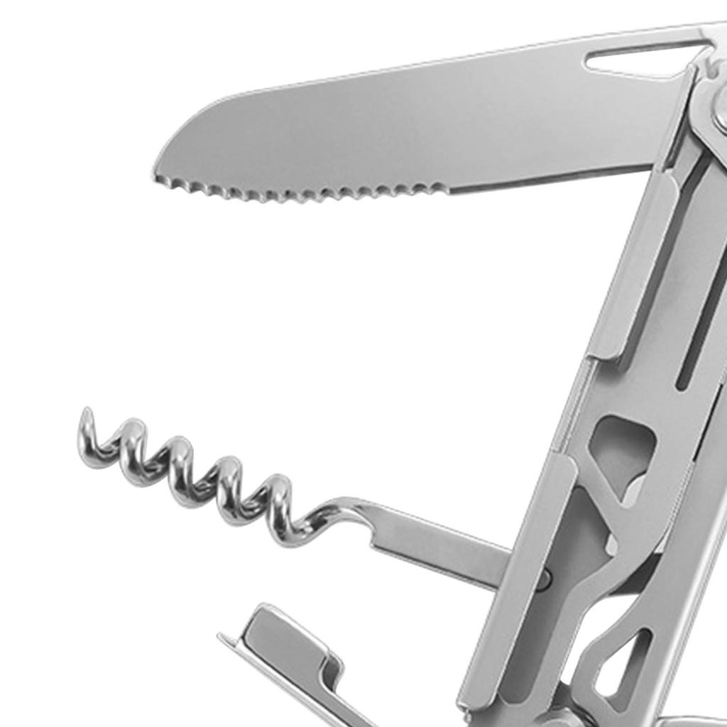 Kniv Sked Gaffel Flasköppnare Combo Rostfritt Stål Lätt att Rengöra Vikbar Campingbestick