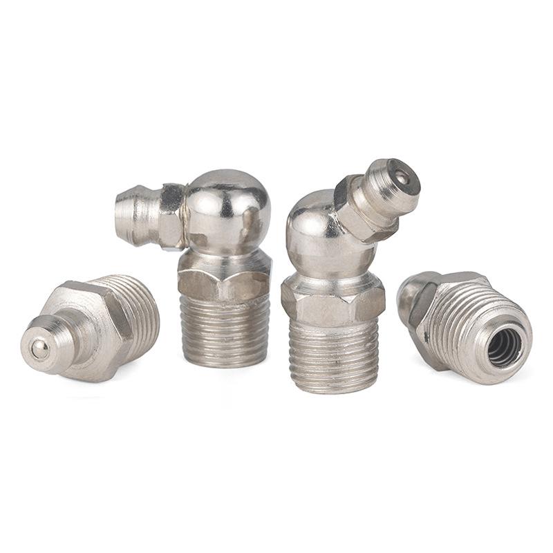 Nickel-Plated Iron Bent Grease Nipple Grease Gun Head M6-M14 G1/8