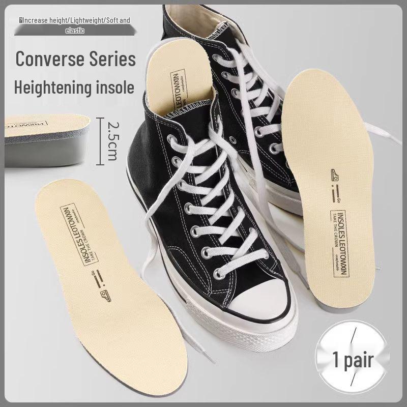 Palmilhas para Sapatos de Lona: Aumento de Altura, Suporte de Arco, Resistente a Odores, Absorção de Choque para Homens e Mulheres