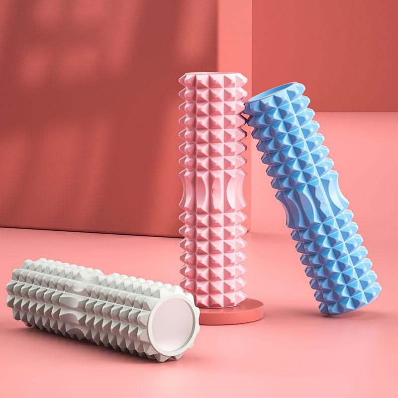 Beginners Foam Roller & Wolf Tooth Massage Stick for Muscle Relaxation, Non-Leg Slimming, and Fascia Fitness Yoga