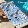 Blue Aesthetic Collage Quick Drying Bath Towel Microfiber Beach Towel Light Weight Swimming Camping Yoga Beach Out
