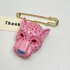Elegant Enamel Leopard Head Brooch For Women Luxury Vintage Queen Style Pin Accessory Daily Party Accessory