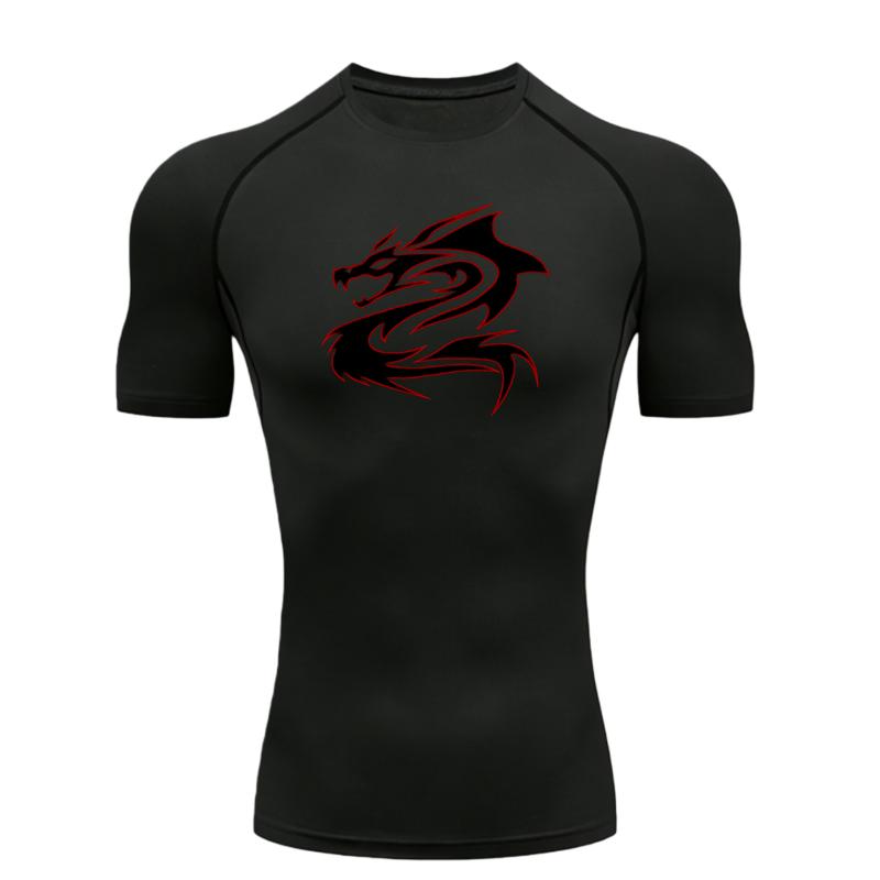 Pentagram Symbol Men's Sports T-shirt Training Fitness Gym Workout Athletic Tees Rashguard Sports Short Sleeve Quick Dry T-Shirt