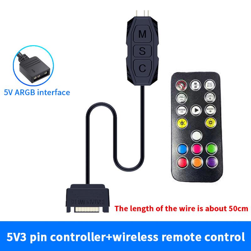 Argb Kontrolcü 5V 3Pin Sata Arayüzü Uzatma Kablosu Işık Kontrolcü Adaptörü PC Fanı CPU Soğutucu Fanı Işık Şeridi Radyatör İçin