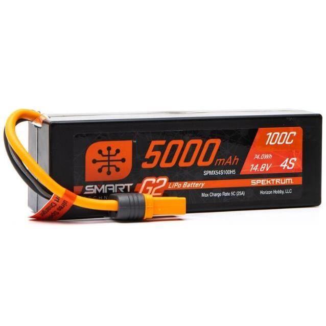 Spektrum 5000mah 4s 14.8v smart g2 lipo 100c - ic5