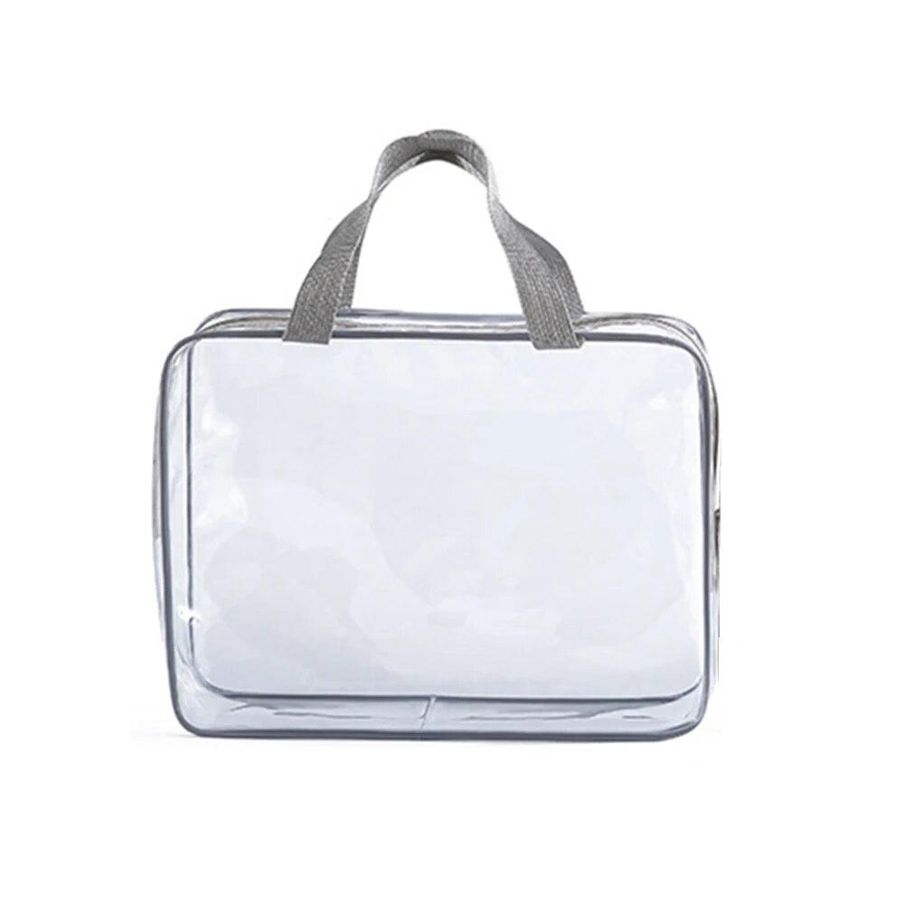 

1PC Transparent Makeup Bag PVC Washing Bag Out Of Travel Storage Bag Waterproof Large Capacity Hand Made Makeup Bag Travel Stora Small size светло-серый