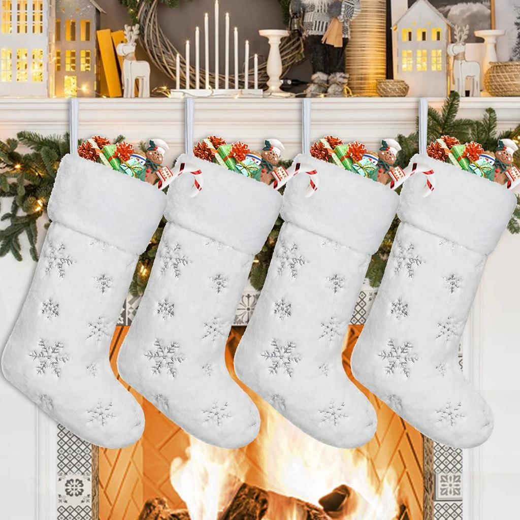 Christmas Socks Decoration Linen Christmas Gift Bag Hanging Gift Socks