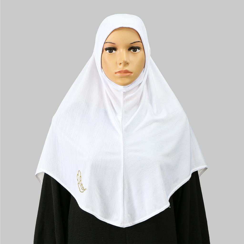 Ramadan Golden Embroidery Muslim Modal Hijabs For Women Solid Headscarf Khimar Hijabs Bandana Sports Hijab Arabic Islam Tudung