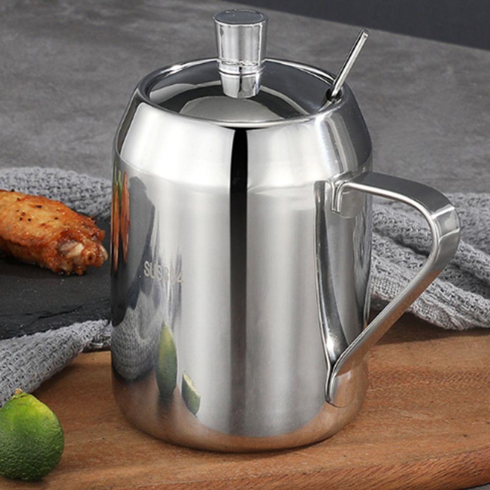 

Серебряная масляная банка, пылезащитная коробка для приправ, прочные приправы, сахар