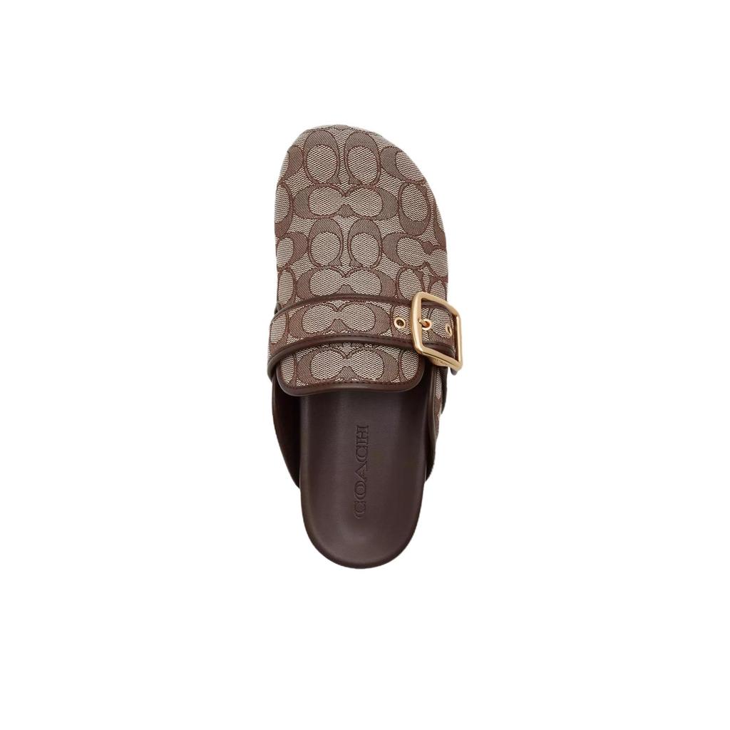 Coach Archival Round Toe Slip-On Letter Jacquard Clogs Women Footwear Brown CCH06-S8W