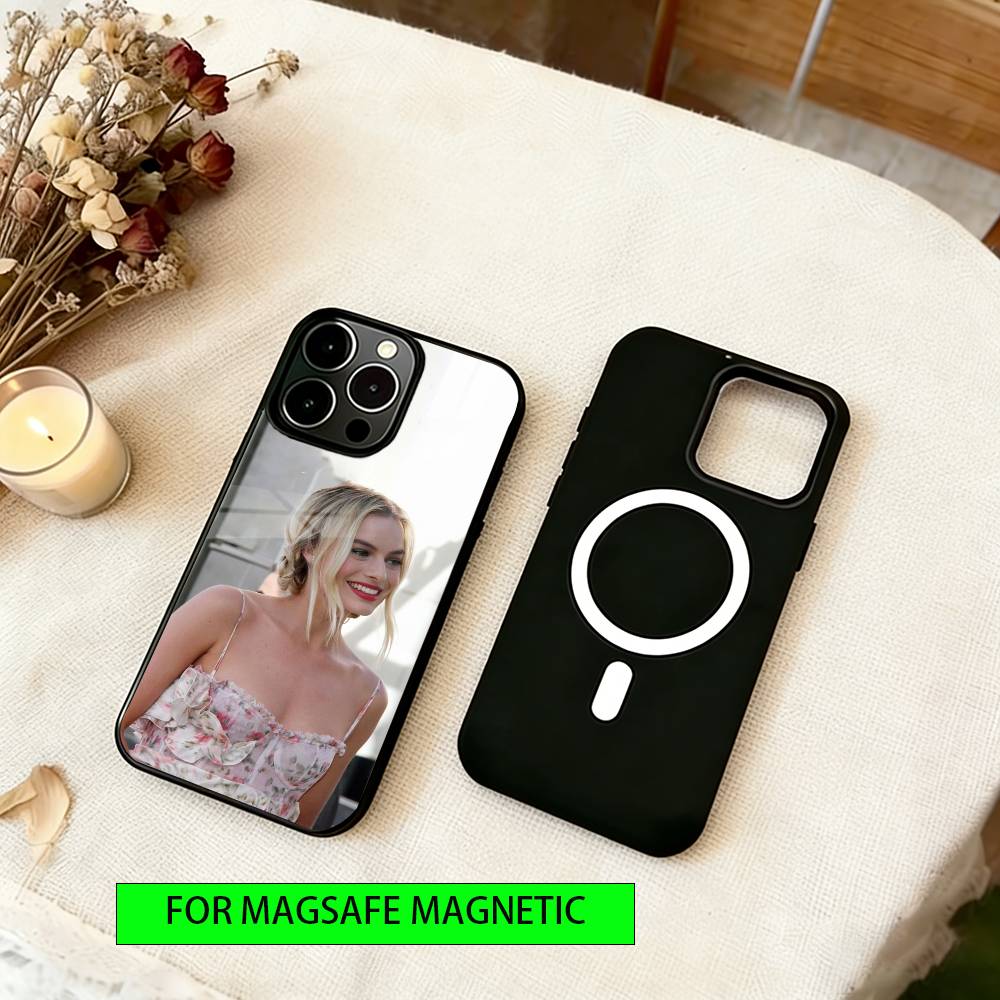 Margot Robbie Phone Case For iPhone17,16,15,14,13,12,11 Plus,Pro Magnetic For Magsafe Wireless Charging