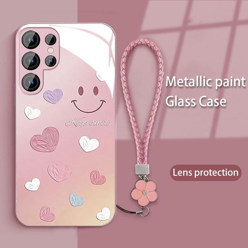 Love Smiley Face Suitable for Samsung S23ULTRA Mobile Phone Case S24 Girl S22 Skin Friendly A53 Sense A34 All Inclusive A1