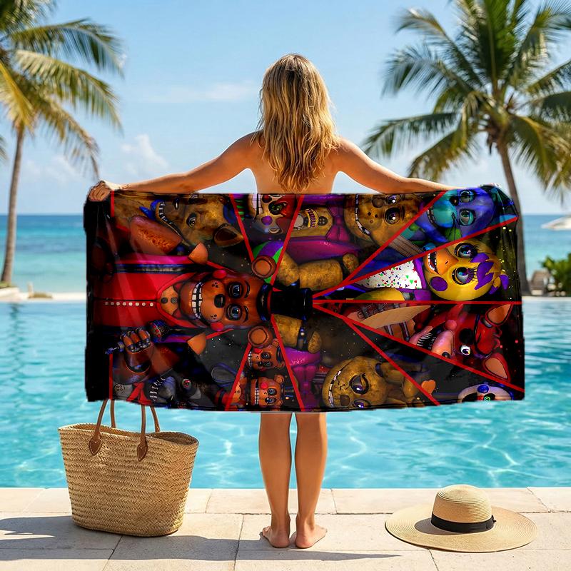 Freddy Bear Fashion Beach Towel: Ideal for Summer Adventures Soft, absorbent and quick drying suitable for swimming and bathing