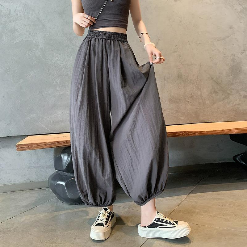 Ice Sunscreen Fluffy Three-dimensional Bloomers Women's Summer Plus Size Fat Mm Casual Nine-point Pants Loose and Thin Carrot Pants