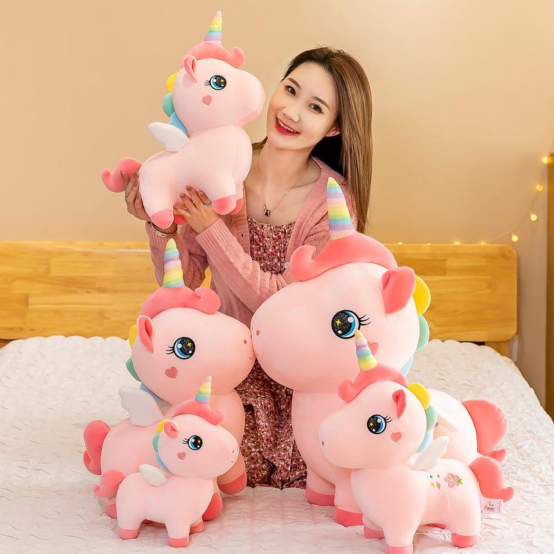 Rainbow Unicorn Plush Toy Station Style Cherry Blossom Unicorn Doll Pillow Rag Doll Children's Doll Women
