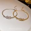 Korean zircon hollow love bracelet simple niche bracelet personality temperament cold wind jewelry women