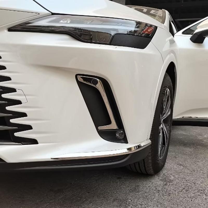 For Lexus RX 350 350h 450h+ 500h 2024 Steel Car Front Fog Light Strip Trim Frame Cover Trim 2Pcs Eyebrow Accessories