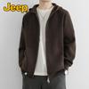 JEEP Men's Hooded Knit Zip-Up Cardigan Jacket