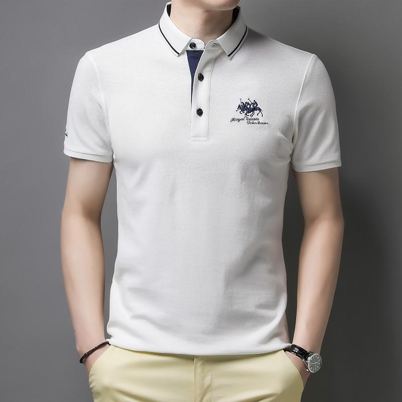 Summer Polo Shirt Men 'S Short Sleeve Business Slim Korean Embroidered Half Sleeve Solid Color Shirt