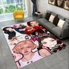Modischer B-Schwarz P-Rosa Kpop Star Teppich für Spielzimmer Schlafzimmer Wohnzimmer Sofa Heimdekoration, Kinderteppich rutschfeste Bodenmatte