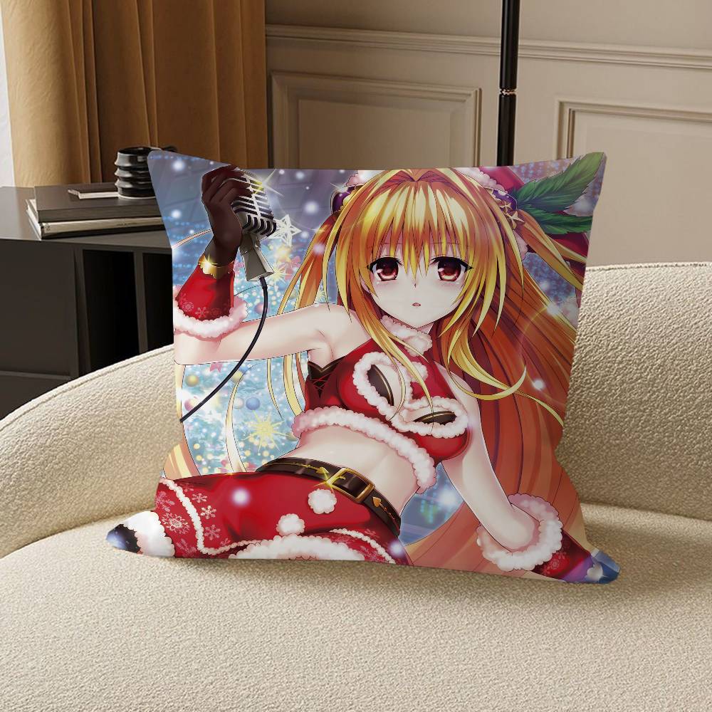 Anime T-To Love-Ru Personalized Pillow Cover Kids Bedroom Wild Party Decor Pillowcase Kid Birthday Shower Gift