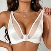 Plus Size Mesh Front Closure Push Up Bra