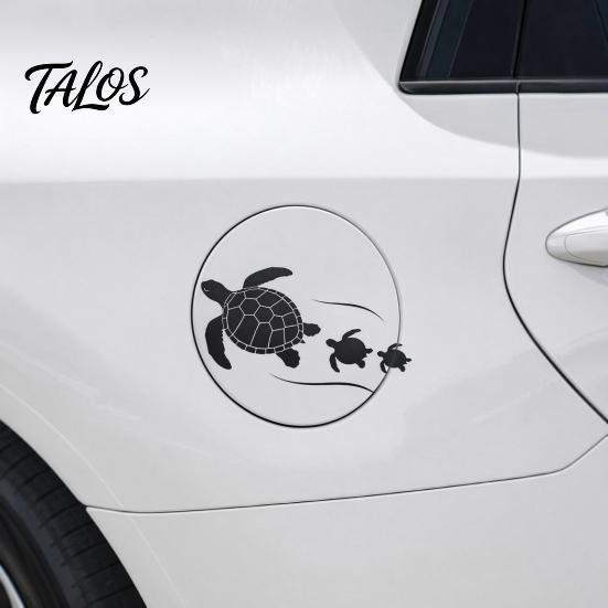 Pegatina para Coche, PVC Impermeable Autoadhesiva Sin Rastro Calcomanía para Automóvil, Pegatina Realista con Patrón de Tortuga Marina para Tapas de Tanque de Combustible Ventanas Equipaje Patinetas