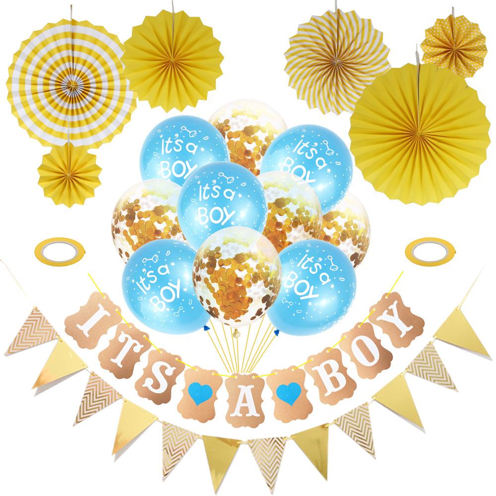 Baby Birthday Balloon Set Party Supplies Child Gender Reveal Disposable Party Decoration Package 