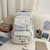Japanese two-dimensional transparent pain bag, high-value ins college style plaid middle school student multi-compartment backpack