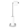 Floor-Standing Round Base Toilet Paper Holder with Detachable Towel Rack