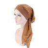 Women Bonnet Vintage Imitation Silk Solid Color Long Hair Lady Turbans for Sleeping