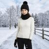 3pcs Thickened Knitted Hat Cute Pompom Beanie Hat Soft Hat Scarf Gloves Set  Daily