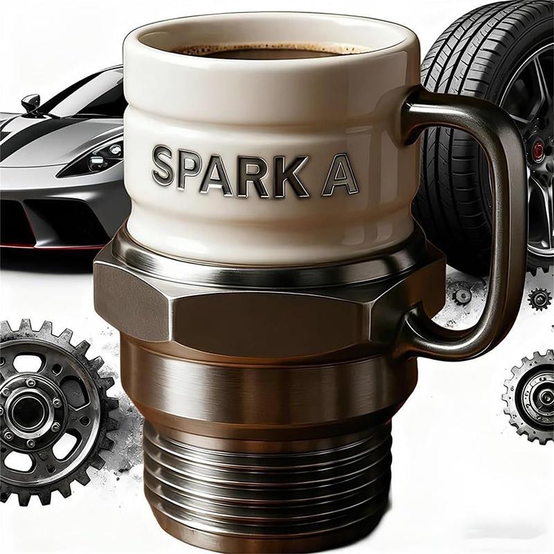Auto Theme Spark Plug Coffee Cup, Unique Gift for Mechanics & Car Lovers