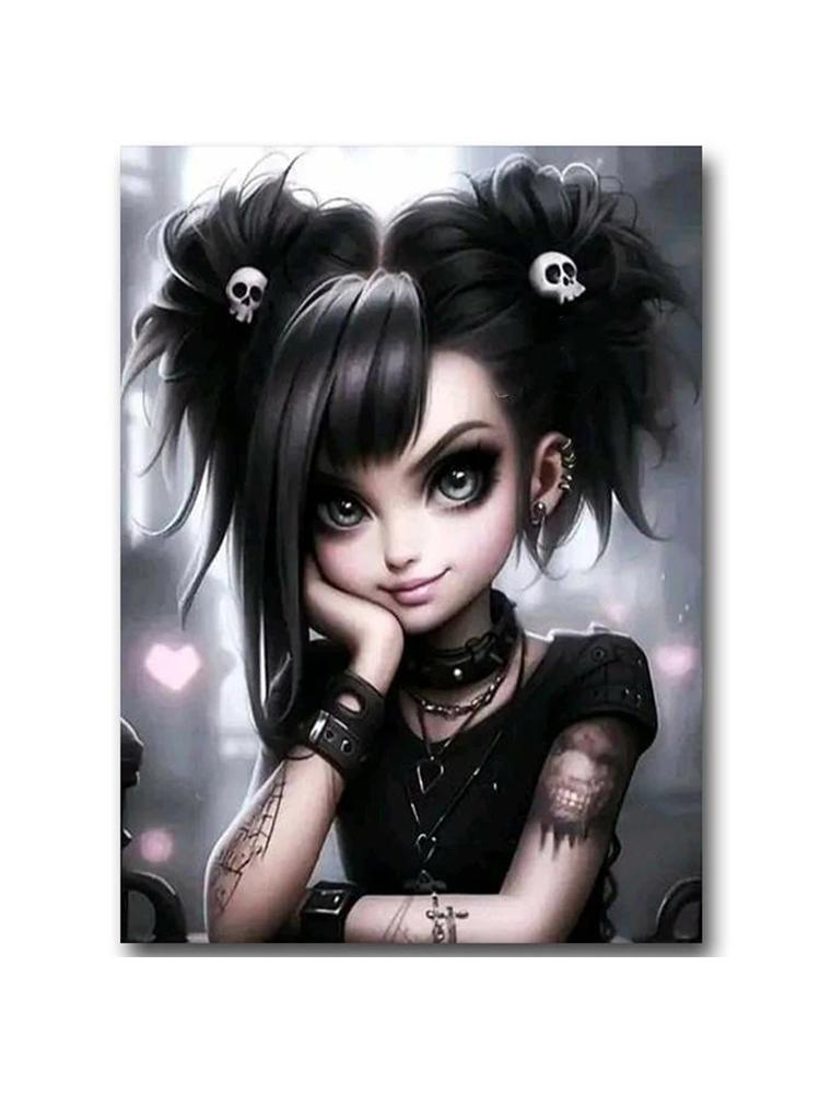 Bear Girl Diamond Painting New 2024 Diy Full Square Round Diamond Mosaic Embroidery Cartoon Gothic Fantasy Art Home Decoration