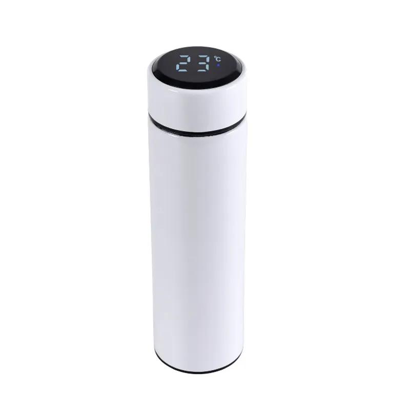 500ml Smart Water Bottle Stainless Steel Thermos Temperature Display Leakproof Vacuum Flasks Coffee Cup Milk Mug Straight Cup Gift Water Cup Ya924