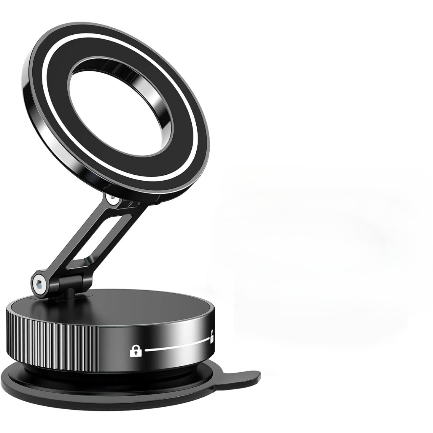 

Сверхпрочный магнитный держатель для телефона, Модернизированный ABS, Вращающийся на 360° и складной дизайн, С вакуумной присоской w