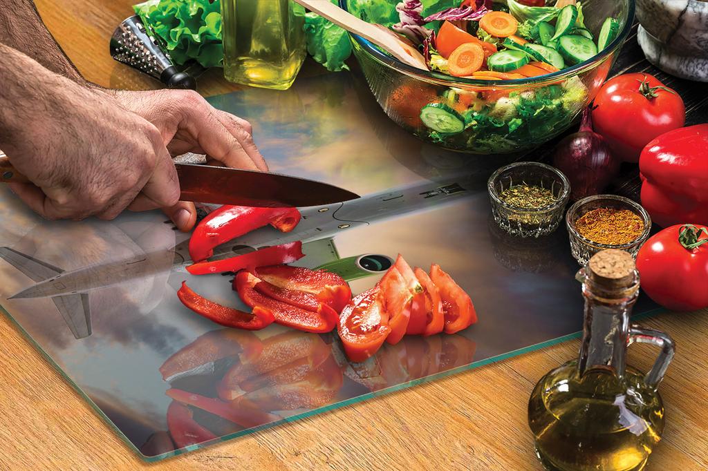 SZKLANA DESKA DO KROJENIA 40x30 SAMOLOT