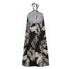 Women's Summer Fashion Casual Off Shoulder Printed  Neck Tie Loose Dress