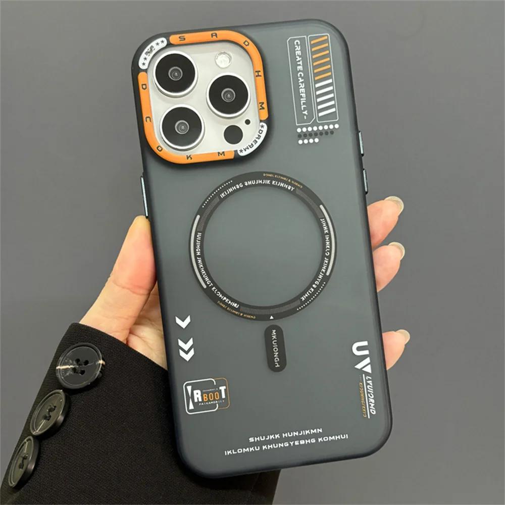 Magnetic Matte Phone Case For iphone 16 15 13 12 14 Pro Max Plus For Magsafe Wireless charge frosted fall protection phone Cover