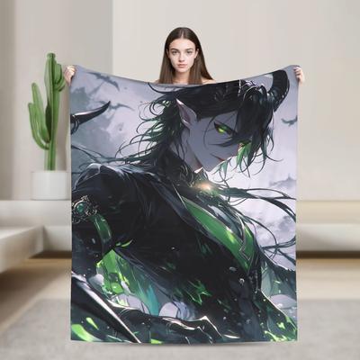 Twisted-Wonderland Malleus Draconia Knitted Blanket Cartoon Anime Game Wool Throw Blanket Home Couch Soft Warm Bedsprea