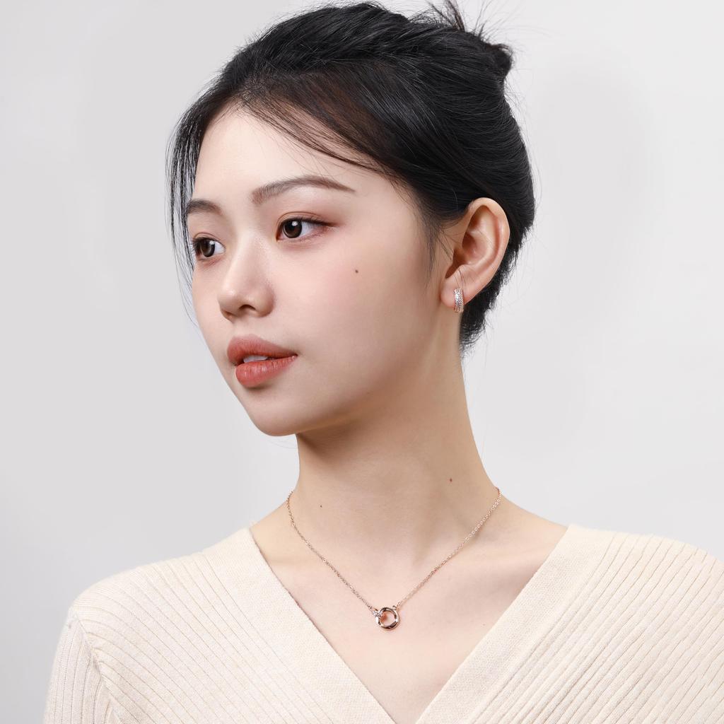 Necklace for Adjustable Pink Gift [Mesaro] Women, Zircon, Moebius, Hypoallergenic, Chain, Length, Zircon, Couple, Fashion, Sparkly, Popular, Stylish,