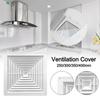 New Plastic Air Vent Grille White With Flaps Duct Heating Vents Square Silent Operation Exhaust Fan Cover Ceiling Mount