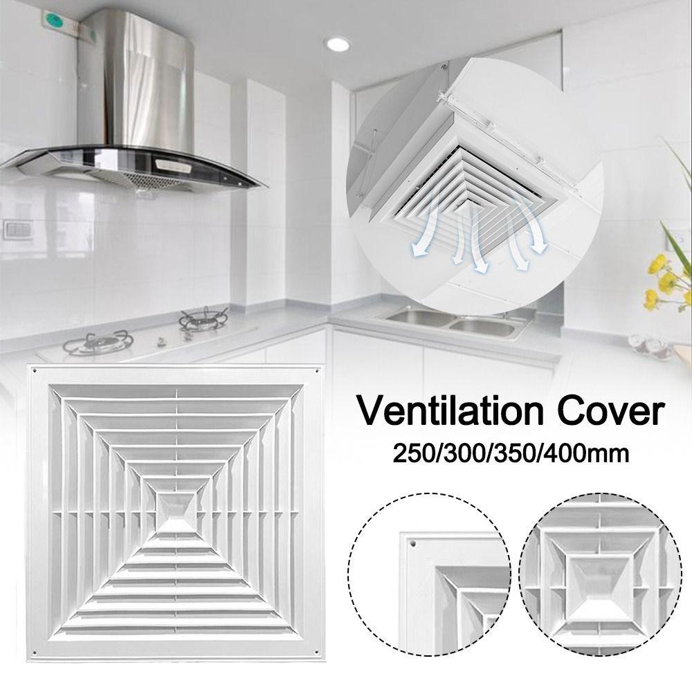 New Plastic Air Vent Grille White With Flaps Duct Heating Vents Square Silent Operation Exhaust Fan Cover Ceiling Mount