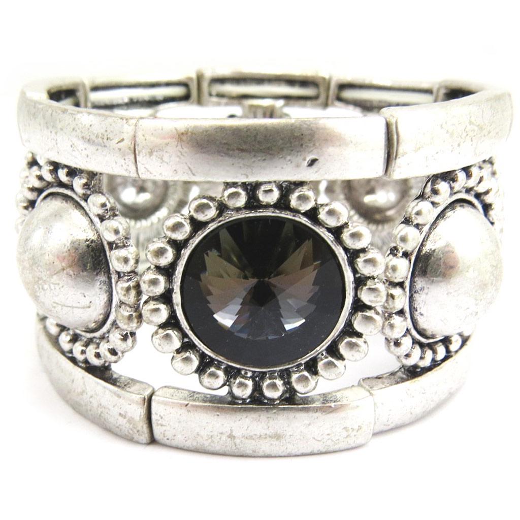 Les Trésors De Lily [G5212] - Silver Gray 'Kilimanjaro' Designer Bracelet